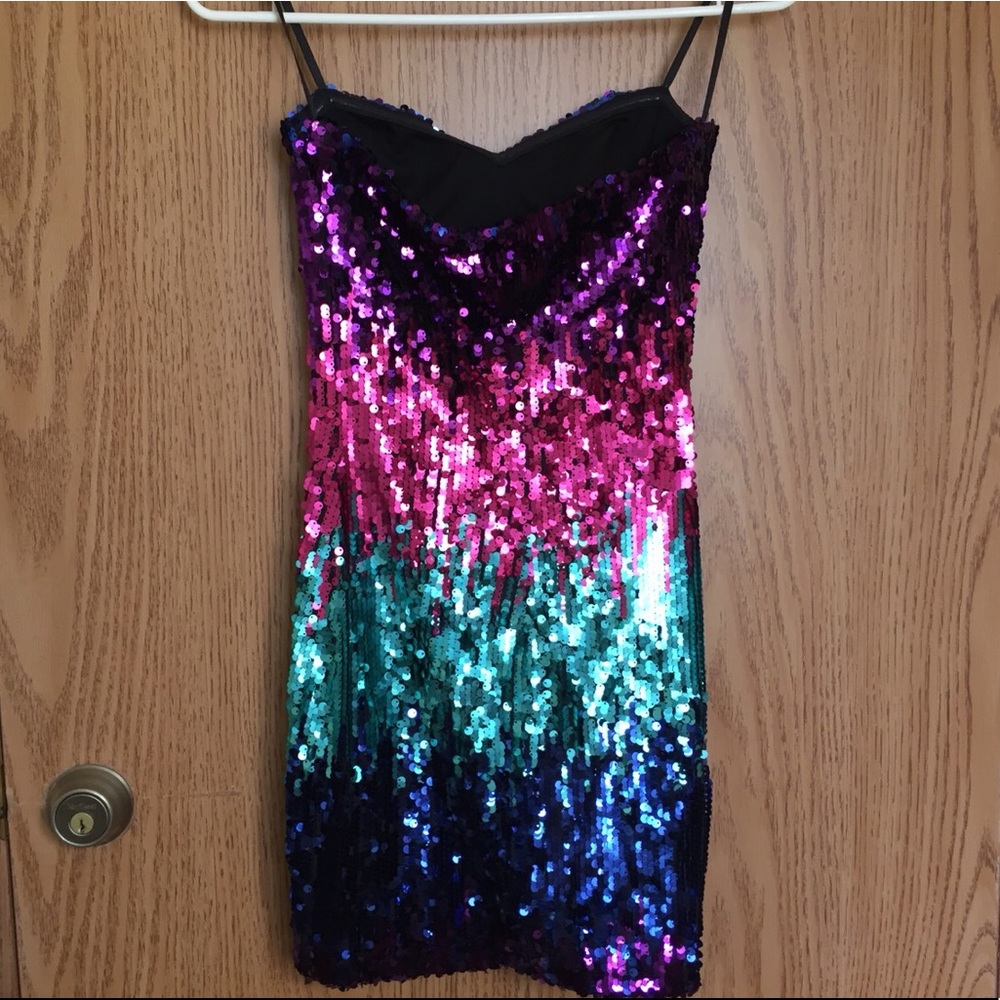 As U Wish Sequins Bling Party Dress XS Worn Once - Picture 7 of 8